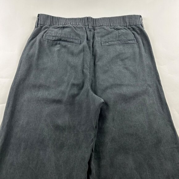 SHORT American Eagle Charcoal Linen Blend High Rise Wide Leg Trouser Pant 12S - Picture 8 of 8